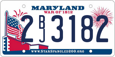 MD license plate 2BJ3182