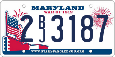 MD license plate 2BJ3187