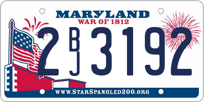 MD license plate 2BJ3192