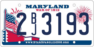 MD license plate 2BJ3193