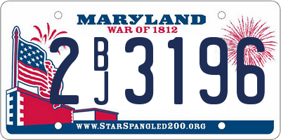 MD license plate 2BJ3196