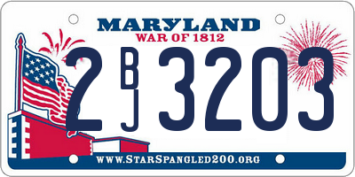 MD license plate 2BJ3203