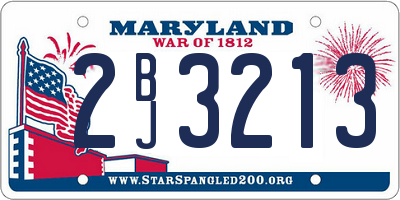 MD license plate 2BJ3213