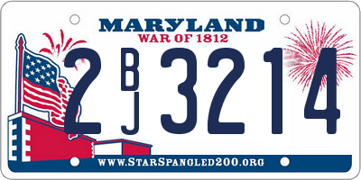 MD license plate 2BJ3214