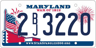 MD license plate 2BJ3220