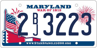 MD license plate 2BJ3223