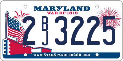 MD license plate 2BJ3225
