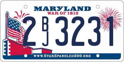 MD license plate 2BJ3231