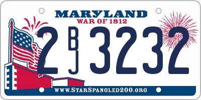 MD license plate 2BJ3232