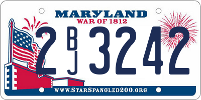 MD license plate 2BJ3242