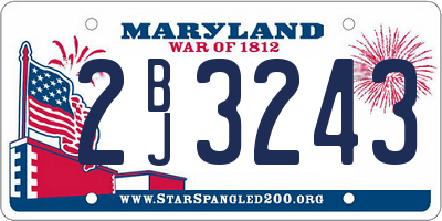 MD license plate 2BJ3243