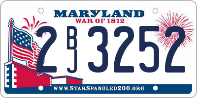 MD license plate 2BJ3252