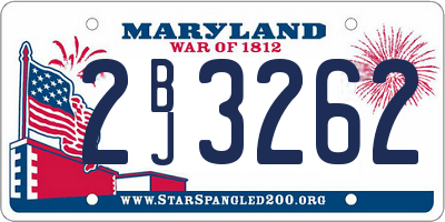 MD license plate 2BJ3262