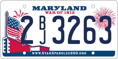 MD license plate 2BJ3263
