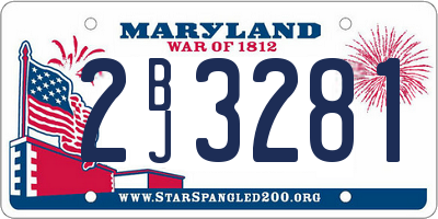 MD license plate 2BJ3281