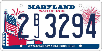 MD license plate 2BJ3294