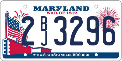 MD license plate 2BJ3296