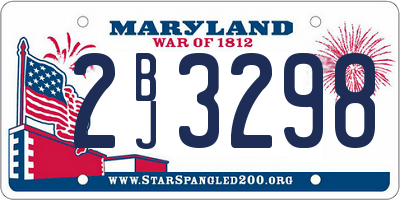 MD license plate 2BJ3298