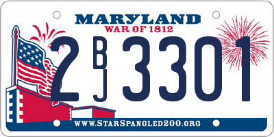 MD license plate 2BJ3301