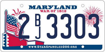 MD license plate 2BJ3303