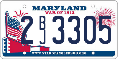 MD license plate 2BJ3305