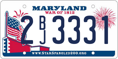 MD license plate 2BJ3331