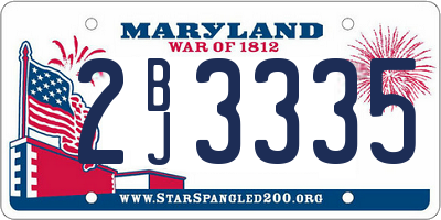 MD license plate 2BJ3335