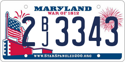 MD license plate 2BJ3343