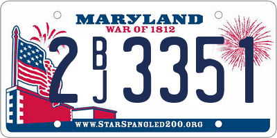 MD license plate 2BJ3351