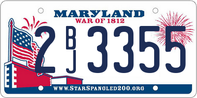 MD license plate 2BJ3355