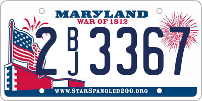 MD license plate 2BJ3367