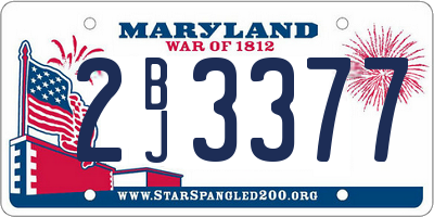MD license plate 2BJ3377