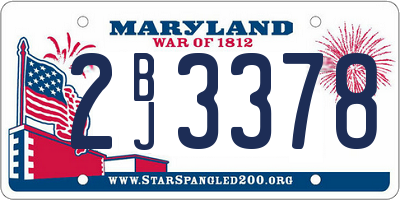 MD license plate 2BJ3378