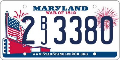 MD license plate 2BJ3380