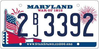MD license plate 2BJ3392