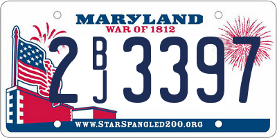 MD license plate 2BJ3397