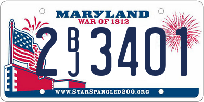 MD license plate 2BJ3401