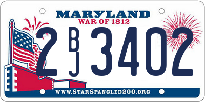 MD license plate 2BJ3402