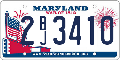 MD license plate 2BJ3410