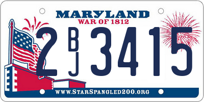 MD license plate 2BJ3415