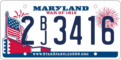 MD license plate 2BJ3416