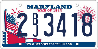 MD license plate 2BJ3418