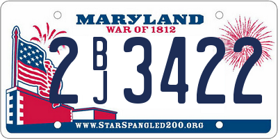 MD license plate 2BJ3422