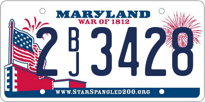 MD license plate 2BJ3428