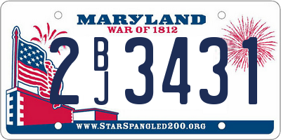 MD license plate 2BJ3431