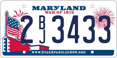 MD license plate 2BJ3433