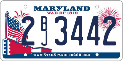 MD license plate 2BJ3442