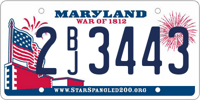 MD license plate 2BJ3443