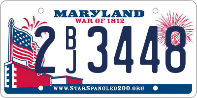 MD license plate 2BJ3448