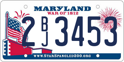 MD license plate 2BJ3453